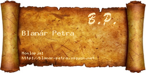 Blanár Petra névjegykártya
