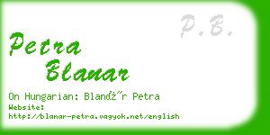 petra blanar business card